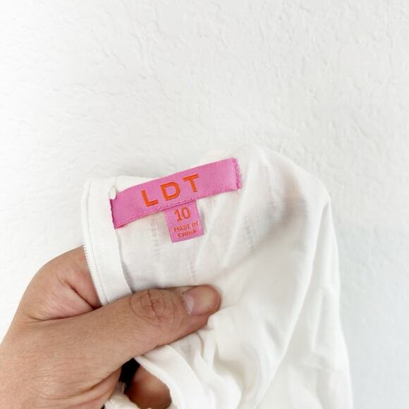 LDT CELIA WHITE EYELET TIERED MINI DRESS WHITE SIZE 10 BRAND NEW $179MSRP - Picture 3 of 7